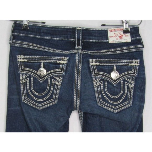 True Religion World Tour "Billy Big QT" Boot Cut Jeans Women's Size 26 28x33 - Picture 3 of 7
